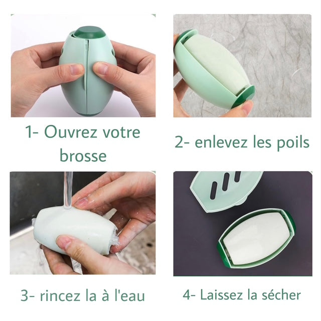 Brosse attrape-poils réutilisable pour meubles & vêtements